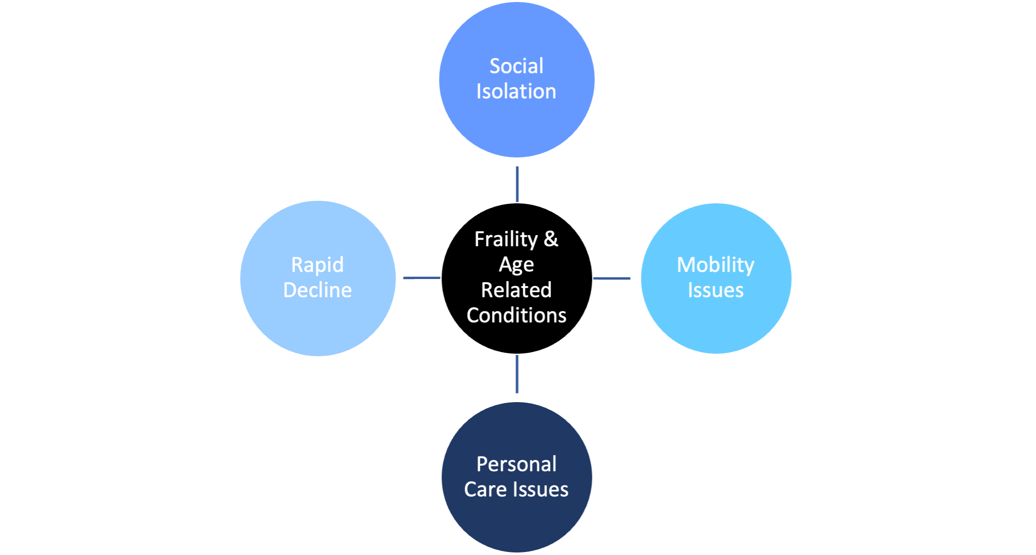 Diagram Demonstrating the Issues Caused by Frailty and Age-Related Conditions