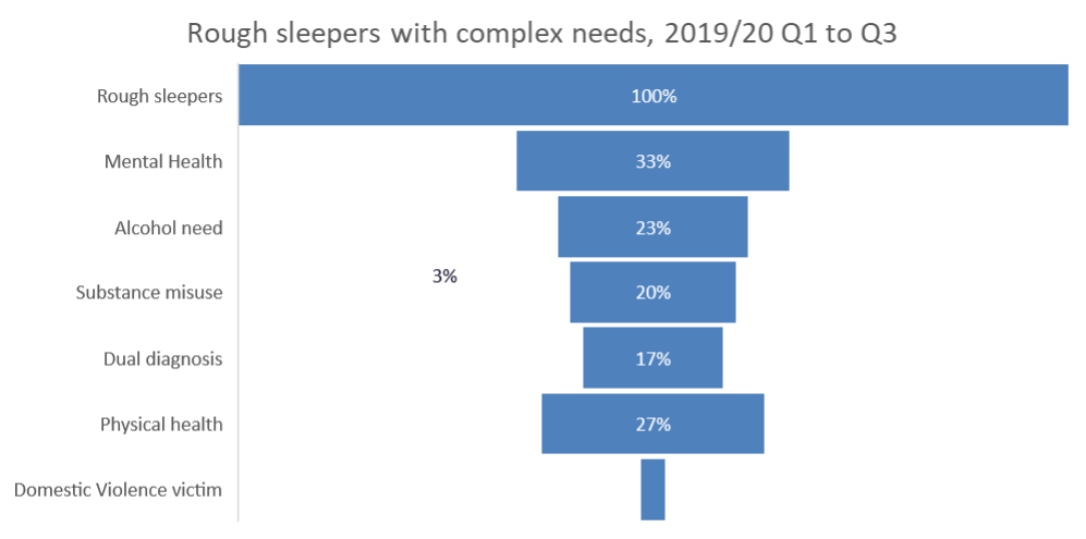 Rough sleepers with complex needs, 2019/20