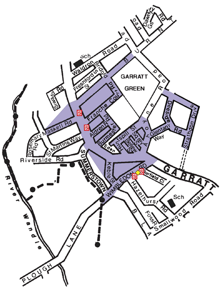 Map of the Garratt Green Controlled Parking Zone