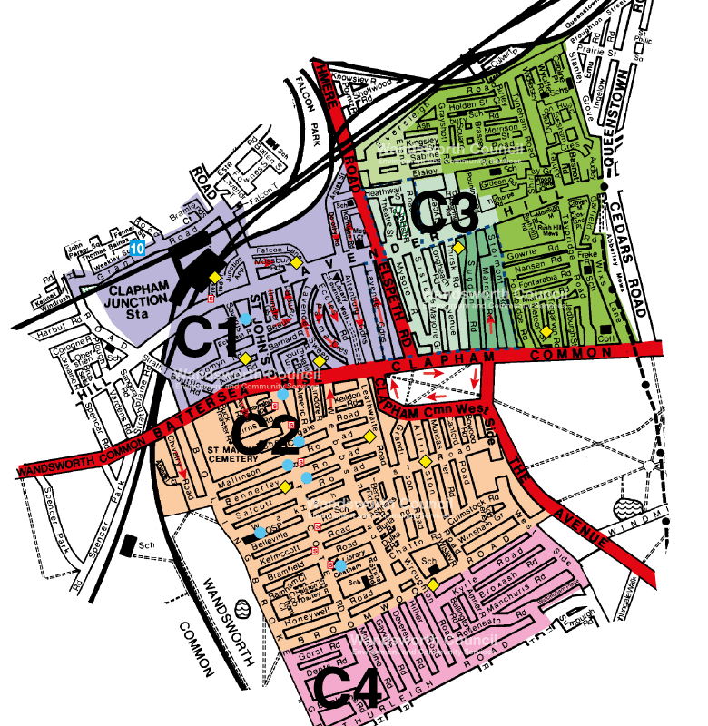 Clapham Junction parking zone map