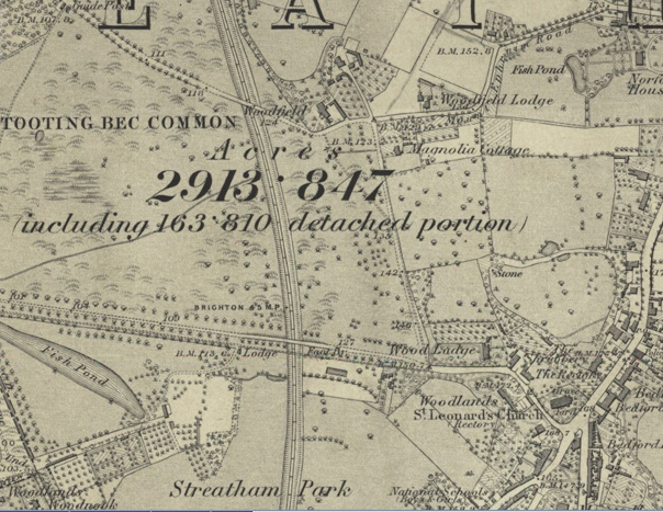 Fig. 2: 1870 OS Map. The surrounding area remains rural fields, dotted with small country houses