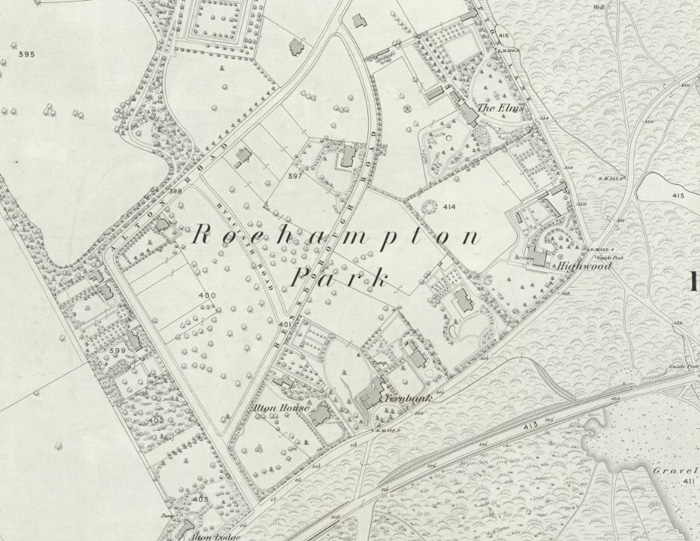 Fig 3: The Alton East area (OS Map Surv. 1865-7 Publ. 1869)