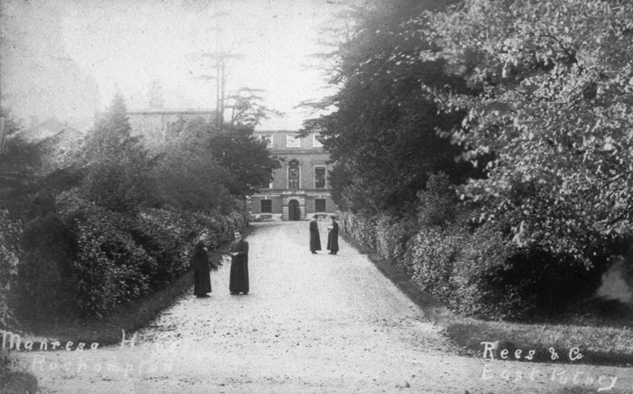 Fig. 16: Parkstead, then Manresa, when used as a Jesuit College. This avenue is looking west to the rear of the main house.