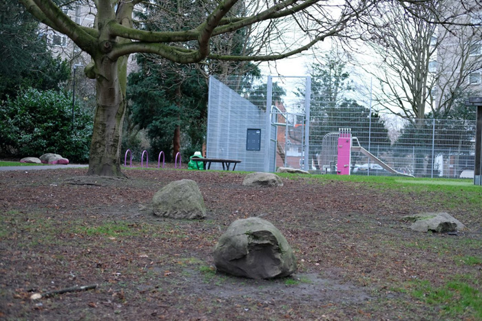 Fig. 34: The boulders were a distinctive, planned feature of the Alton East landscape from the start and were inspired by the Swedish landscaping of their own housing estates