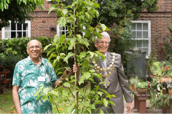 Mayor plants Jubilee tree with residents in Savona Estate Battersea