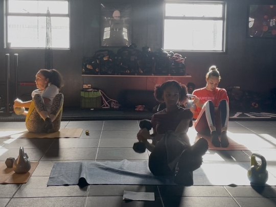 Women exercise class