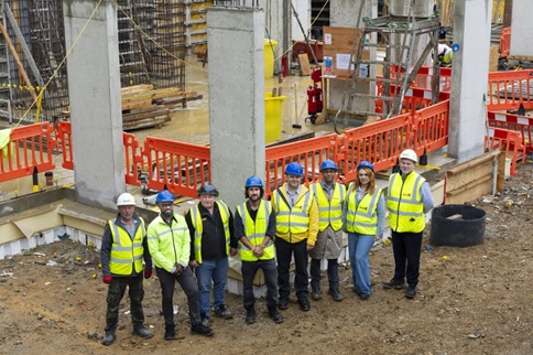 Group photo of the project team at Putney Vale