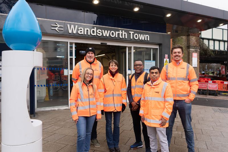 Jenny Yates and construction project team at Wandsworth Town station